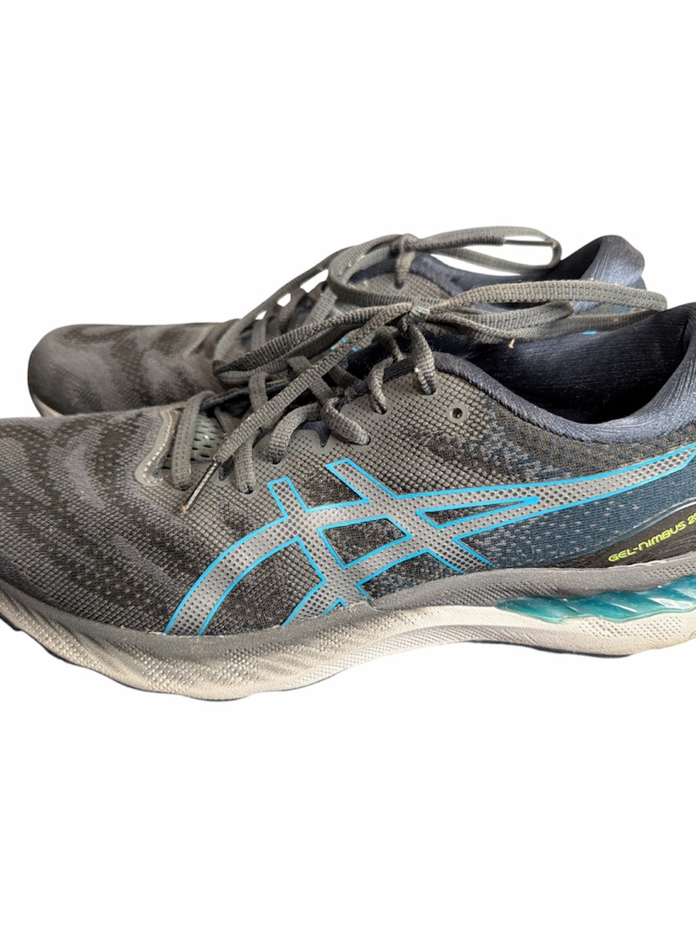 Asics Gel-Nimbus 23 Gray Running Shoes with Teal Logo sz 10.5 men’s